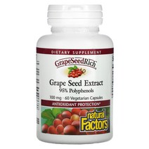 Natural Factors 포도 씨추출물 100mg 베지 캡슐 옵션필수확인, 120 개