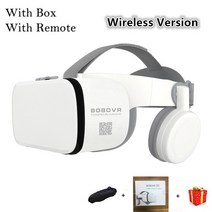 VR 체험 스마트 안경 Bobor Bobo Z6 Viar 3D 가상 현실 블루투스 헤드셋 장치 헬멧 렌즈 고글 스마트폰 휴대폰용, 8.With Box With Remote