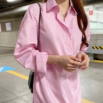 [워니쇼룸](봄신상필수템)파스텔스트라이프원피스 O032902 셔츠원피스 롱원피스 캐주얼원피스 이지룩 데일리룩