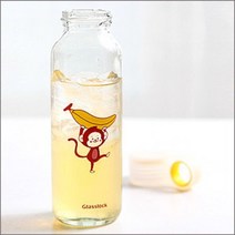 글라스락 몽키바나나 핑거보틀 어린이집답례품 유아물병 아기물병 어린이쥬스병, 제품만(박스필요없음)