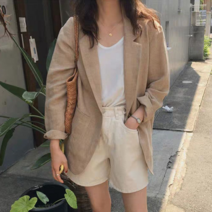 보드미 여자상의 내추럴 린넨 루즈핏 자켓 마자켓 여름자켓 캐주얼자켓