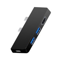 서피스독 Surface pro 8 용 usb 허브 3.0 도킹 스테이션 surface pro 7 용 sdtf 카드 리더기 용 고속 카드 읽기 도킹 스테이션, 서피스 프로 8 블랙