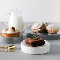 노던 플레이팅 원형 굽접시 3size, 그레이, 1개