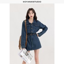 여성 데님 원피스 여자 봄 미니 원피스 데이트룩 스커트 빈티지