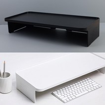 미니멀오피스 아이맥 모니터받침대 공부자극 키보드 데스크 책상 PC거치대 수납정리, 블랙