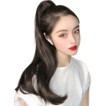 가발위드 긴머리 루즈 세발 집게형 포니테일, 블랙브라운