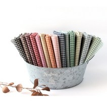 혜인천 20수 면 선염 4mm 캐주얼 레트로 깅엄체크원단 color 14종, 다크그린