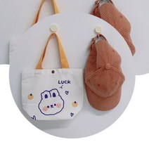 미니 캐릭터 에코백 16.5X22cm 똑딱이 천가방 토트백 손가방 일회용 비닐봉투 대용 럭