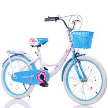 어린이 자전거 여아 10세 이상 3학년 초등학생 자전거 타기 20촌 22촌 어린이 자전거 발자전거, 블루 화이트 타이어_110-125cm에18치적합
