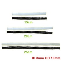 2개/몫 PA11 ID8 OD10 15/20/25CM 화이트/블랙 컬러 플라스틱 나일론 튜브 골판지 파이프 연료 펌프