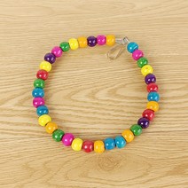 앵무장난감 새장 부품 앵무새 그네 펜던트 링 구름다리 발판 사다리 호피 모란 현봉 뜯다 기어오르기 조용 4802710087, 색구슬 펜던트 링 큰사이즈