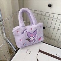 Kawaii-시나모롤 산리오 플러시 가방 마이 멜로디 애니메이션 핸드백 Kt Cat Purin Dog Kuromi 플러시 소녀용 배낭