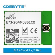 NRF52840 블루투스 모듈 2.4GHz BLE 4.2/5.0 RF 송수신기 SoC EBYTE E73-2G4M08S1CX 8dbm IPEX 안테나 송신기