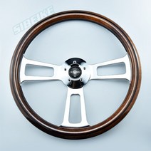스티어링핸들 자동차 액세서리 인테리어 카피 우드 455mm18inch 클래식 스티어링 휠 레이싱 카, 은