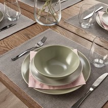 이케아 모던 테이블 식탁 개인 사각 린넨 매트 혼밥 면 식탁보 러너 심플 깔개 협탁 주방 IKEA 인테리어 용품 꾸미기, 색상, 그린블루