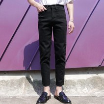 [제이브로스] +5cm 크롭 스판 블랙진