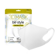 NIUFLY 새부리형 마스크 3D 비말차단 마스크 100매, 화이트, 10개, 10매입