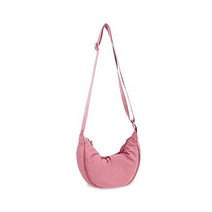 여성을 위한 작은 나일론 크레센트 크로스바디 백 남성 트렌디 여행용 슬링백, Pink