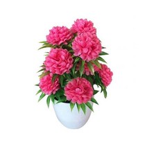 인공 꽃 국화 분재 화분 풍경 사무실 책상 홈 웨딩 크리스마스 장식 1 피스, Rose Red