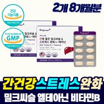 고함량 밀크씨슬 테아닌 간건강 스트레스 비타민b 먹는 간 건강 보호제 남성 여성 만성 피로 좋은 기능성 영양제 개선제 시리마린 밀크씨쓸 직장인 피곤해요 간청소 MILKTHISTLE, 160정, 2개