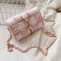 (한국어동영상) diy 가방만들기 키트 패키지 망스티치 퀄트 뜨개질 코바늘 가방뜨기 안감제공, 체크핑크