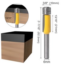 트리머날 평비트 홈파기 드릴 루터날 목공 1PC 6MM 생크 밀링 커터 나무 조각 플러시 트림 라우터 비트 트리밍 베어링 도구 Endmill, [01] 01, 01 01