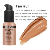 30ml 페이스 매트 리퀴드 파운데이션베이스 메이크업 오일 컨트롤 24 시간 지속 컨실러 풀 커버리지 방수, 한개옵션1, 04 08 1pcs