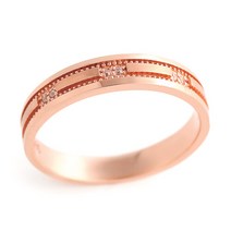 [비앤비골드] 14K 이중 로렛트 밴드 큐빅 반지 DNW33491