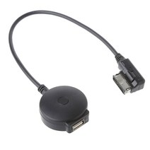 AMI-MMI MDI 무선 블루투스 V4.0 음악 오디오 수신기 USB 플래시 드라이브 케이블 아우디 A3 A4 A5 A6 Q5, 검정