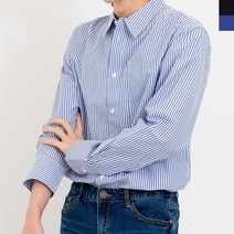 깔끔한 봄 가을 캐쥬얼 데일리 스트라이프 면 정장 남방 셔츠