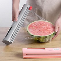 반영구적 위생 랩절단기 비닐커터 주방 슬라이딩 랩커팅기, 핑크