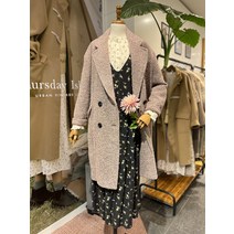 써스데이아일랜드 더블여밈 헤어리 코쿤핏 코트(T218MCT239W)(1331260)