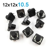 페달스위치 발판12x12x10.5MM 터치 스위치 4 피트 마이크로 키 구리 10 개/몫, 01 100 000 Times Life