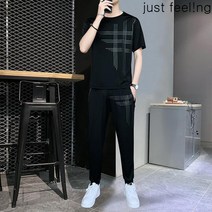 just feel!ng 빅사이즈/캐주얼/여름 신상/남성/반팔/티셔츠/바지/트레이닝/단체/헐스복/상하의