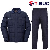 가을 겨울 작업복 T-472 상의 하의 별매 M~4XL 인-블루 방한복 청지 스판 남자 정전기방지 패딩 티뷰크