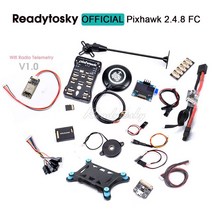 픽스호크 쿼드콥터 드론 Pixhawk-PX4 PIX 2.4.8 비행 컨트롤러 오토 파일럿 와이파이 원격 측정 안전 스위치 포함 I2C F450 S500 RC 아두파일럿, [01] with WifiTelemetryV1
