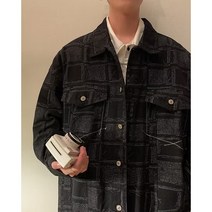 데님재킷코디 2023 봄가을 계절 바둑판 칸 남자 트렌드 상의 남성의류 체크 코트 W6912 P68 4993675246