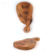 아카시아 나무 원목 향균 플레이트 손잡이 보드 웨이브 도마 40.8X25.5cm 5호