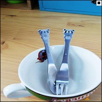 디저트카페 세련된스타일 손님초대 스테인리스 스텐티포크 행복판다티포크, 티스푼