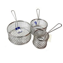이딜리 스텐 튀김바스켓 사각원형 바구니 망 소/중/대, 원형-대, 1개