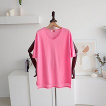 메이룸 형광브이넥 무지 네온 옆트임 반팔티셔츠