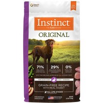 인스팅트 전연령용 네이처스버라이어티 생식본능 독 키블 강아지 건식사료 정품, 토끼 x 1kg x 1개