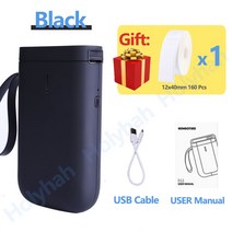 Niimbot D11 무선 라벨 프린터 휴대용 블루투스 핫 제조업체 빠른 인쇄 가정용 사무, D11 블랙 중국.