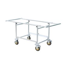 플리마켓 매대 수레 이동식 물건 선반 테이블 판매, 둥근 파이프 트럼펫 포장 마차 플러스광고스탠드