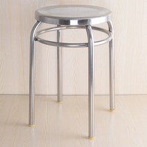 카멜레온 스테인레스 스툴 스틸 원형 의자, 실버