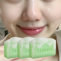 캐비지 약알칼리성클렌징폼 천연비누 대용량 140g, 3개