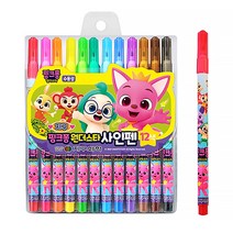 어린이 미술 색연필&사인펜 6색 12색 24색 36색 50색 뽀로로 핑크퐁 투명이 지구 노마르지 모나미 슈퍼색연필, 지구 핑크퐁 원더스타 사인펜 12색