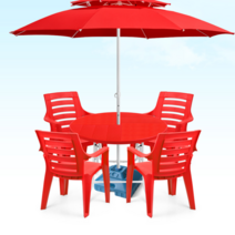 야장테이블 포장마차테이블 포차 편의점 루프탑 카페 플라스틱 파라솔 테이블 세트, 03.폴딩파라솔(대)그린