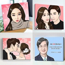 팝아트 초상화 캐리커쳐 커플 웨딩 부모님 인테리어 기념일 그림 선물 액자, 그림인원수 3명