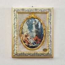 이태리 수입 엔틱 금장 소품 코르니치 PPB - 3 세라믹 연인 명화 그림 액자